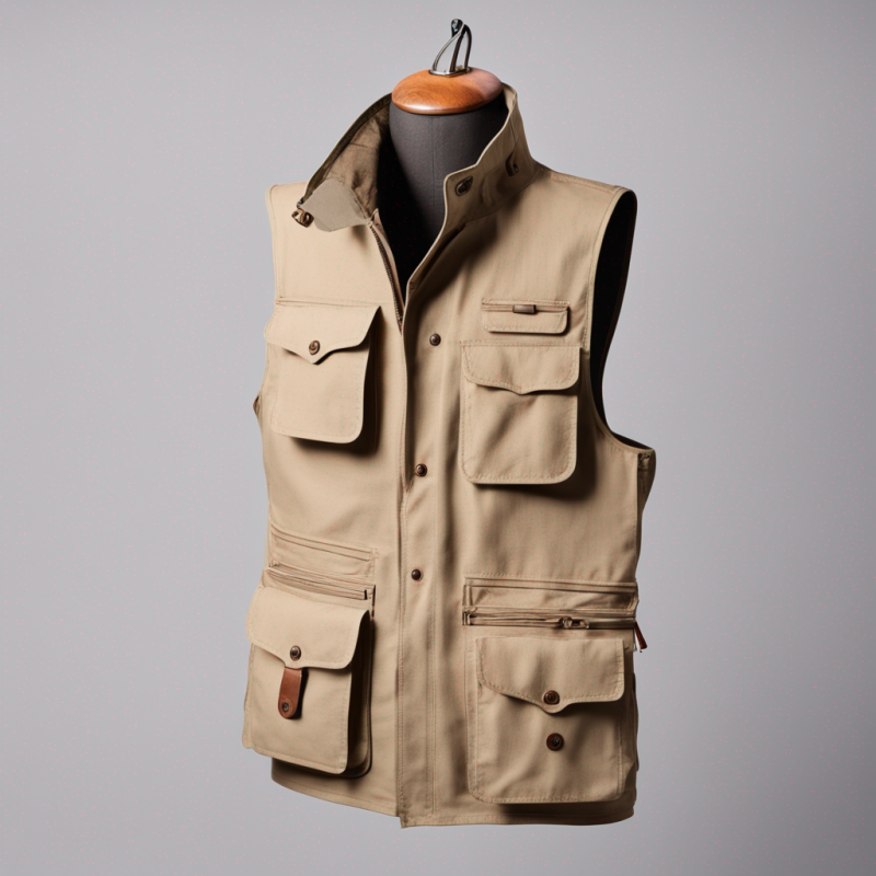 100% Cotton Safari Vest Comfort in Functionality Limited Beige | | Procurenet Style, Sand 